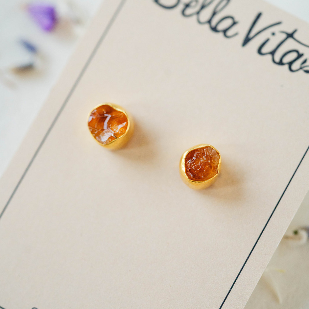 Citrine Post Earrings Stud + Post Earrings Bella Vita Jewelry   